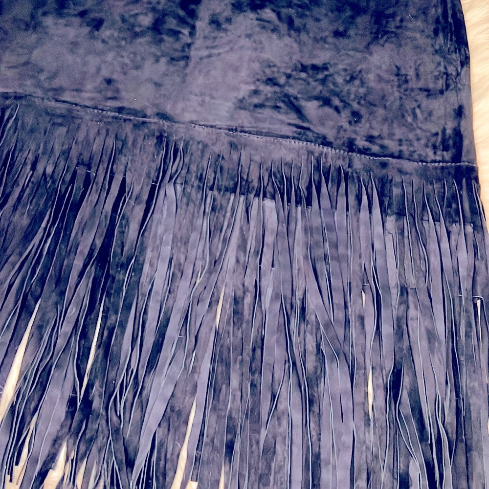 Vintage baquero navy blue skirt. Suede leather!